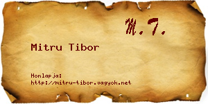 Mitru Tibor névjegykártya